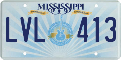 MS license plate LVL413