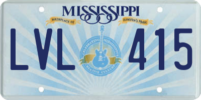 MS license plate LVL415