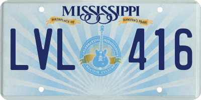 MS license plate LVL416