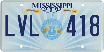 MS license plate LVL418