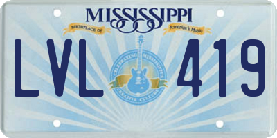MS license plate LVL419