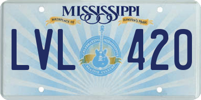 MS license plate LVL420