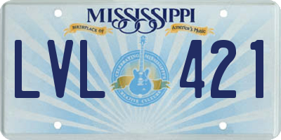 MS license plate LVL421