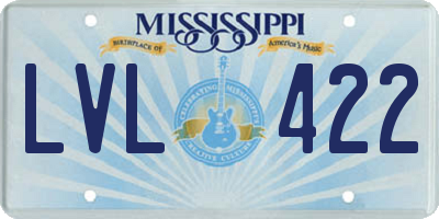 MS license plate LVL422