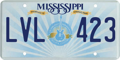 MS license plate LVL423