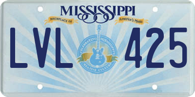 MS license plate LVL425