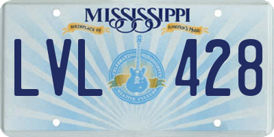 MS license plate LVL428