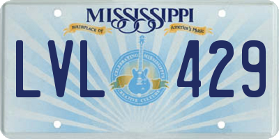 MS license plate LVL429