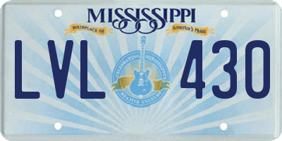 MS license plate LVL430