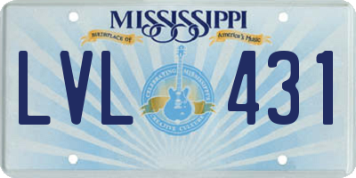 MS license plate LVL431