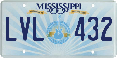 MS license plate LVL432