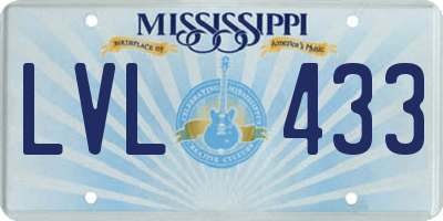 MS license plate LVL433