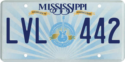 MS license plate LVL442