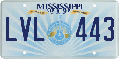 MS license plate LVL443
