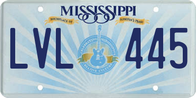 MS license plate LVL445