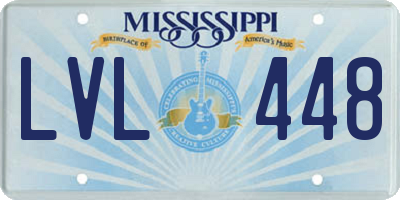 MS license plate LVL448