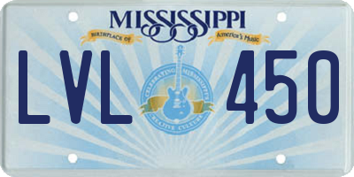 MS license plate LVL450