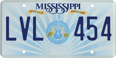 MS license plate LVL454