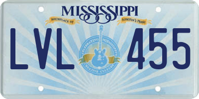 MS license plate LVL455