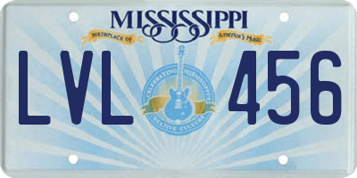 MS license plate LVL456