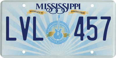 MS license plate LVL457
