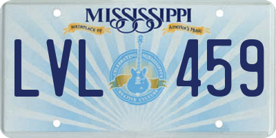 MS license plate LVL459