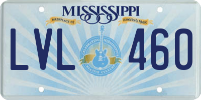 MS license plate LVL460