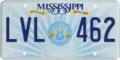 MS license plate LVL462