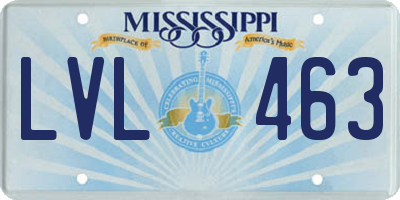 MS license plate LVL463