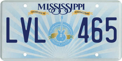 MS license plate LVL465
