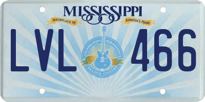 MS license plate LVL466