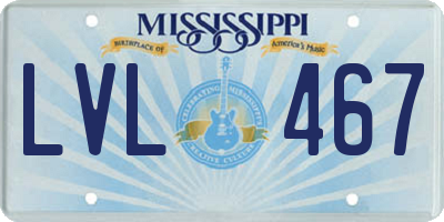 MS license plate LVL467