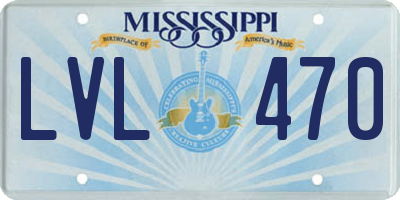 MS license plate LVL470