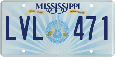 MS license plate LVL471