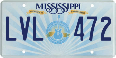 MS license plate LVL472