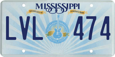 MS license plate LVL474