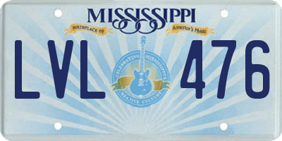 MS license plate LVL476