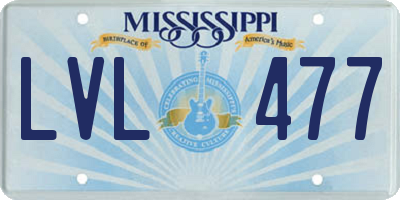 MS license plate LVL477