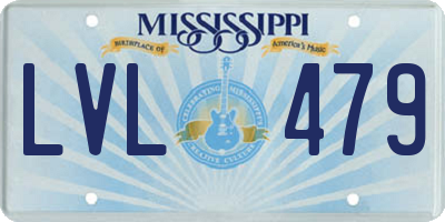 MS license plate LVL479