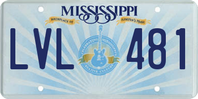 MS license plate LVL481