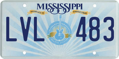 MS license plate LVL483