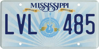 MS license plate LVL485