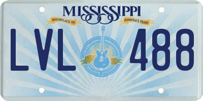MS license plate LVL488