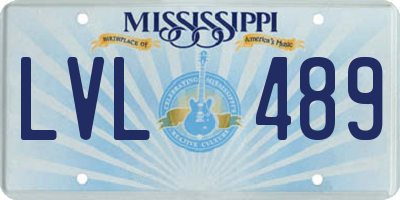 MS license plate LVL489