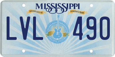 MS license plate LVL490