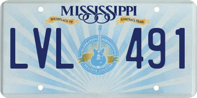 MS license plate LVL491