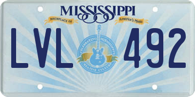 MS license plate LVL492