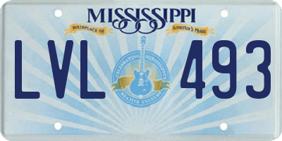 MS license plate LVL493
