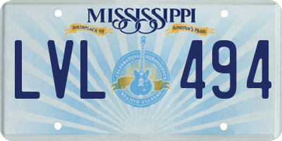 MS license plate LVL494