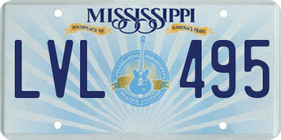 MS license plate LVL495